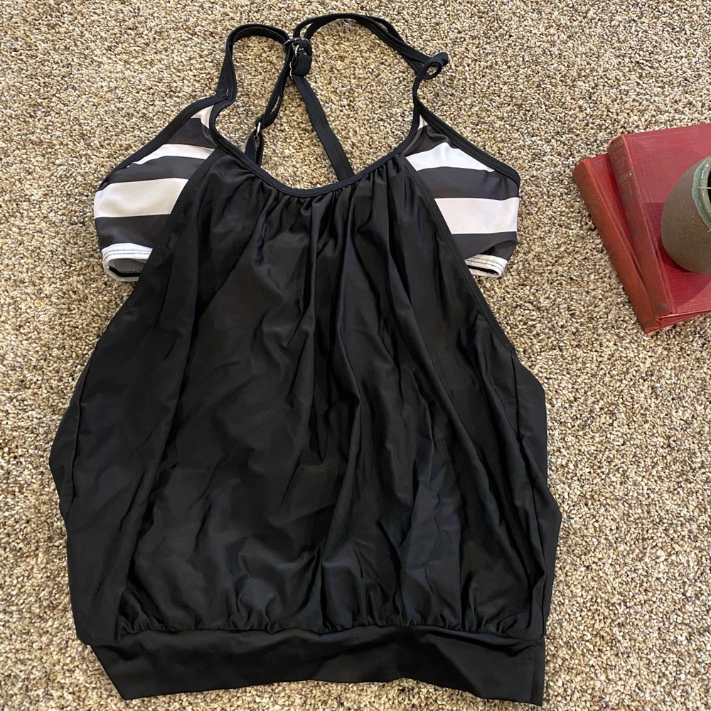 Black & white tankini